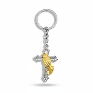 SOLD Vintage Religious Metal Alloy Keychain - Detailed Crucifix & Icons